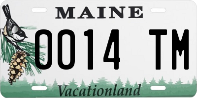 ME license plate 0014TM