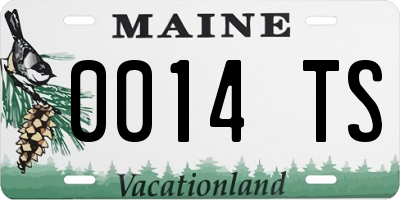 ME license plate 0014TS