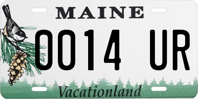 ME license plate 0014UR