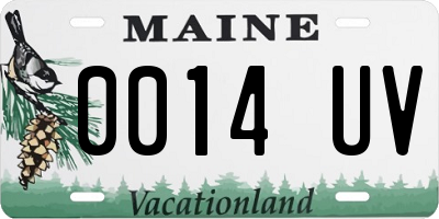 ME license plate 0014UV