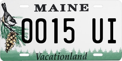 ME license plate 0015UI