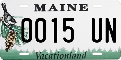 ME license plate 0015UN