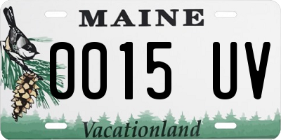 ME license plate 0015UV