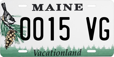 ME license plate 0015VG