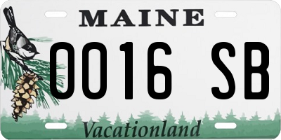 ME license plate 0016SB