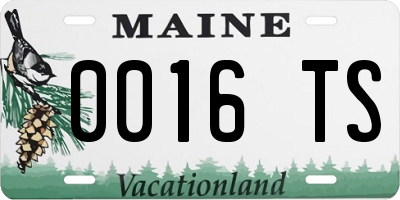 ME license plate 0016TS