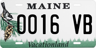 ME license plate 0016VB