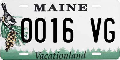 ME license plate 0016VG