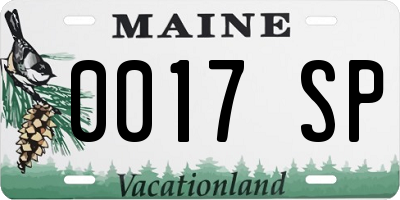 ME license plate 0017SP