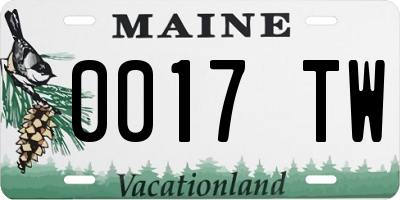 ME license plate 0017TW
