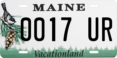 ME license plate 0017UR