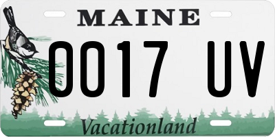 ME license plate 0017UV