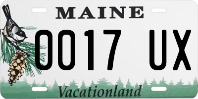 ME license plate 0017UX