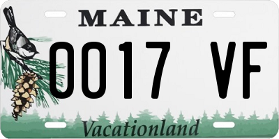 ME license plate 0017VF