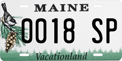 ME license plate 0018SP
