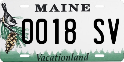 ME license plate 0018SV