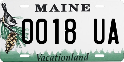 ME license plate 0018UA