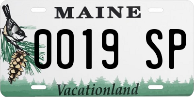 ME license plate 0019SP