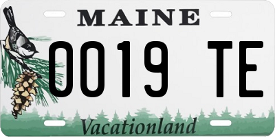 ME license plate 0019TE