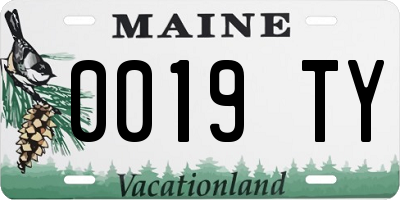 ME license plate 0019TY