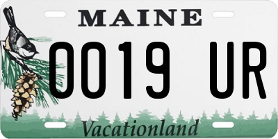 ME license plate 0019UR