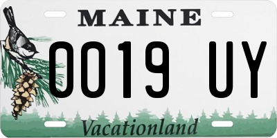 ME license plate 0019UY