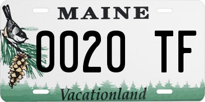 ME license plate 0020TF