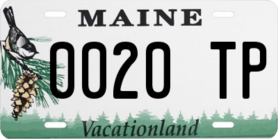 ME license plate 0020TP