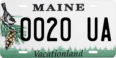 ME license plate 0020UA