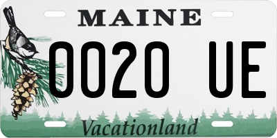 ME license plate 0020UE