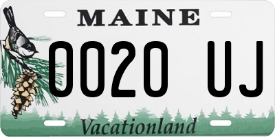 ME license plate 0020UJ