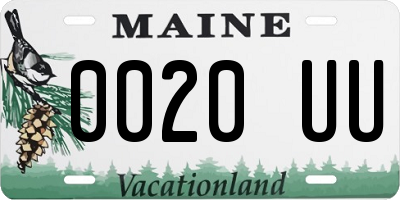 ME license plate 0020UU