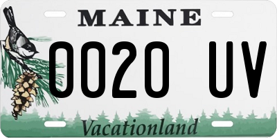 ME license plate 0020UV