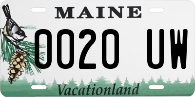 ME license plate 0020UW