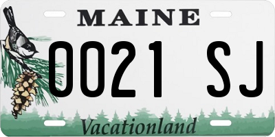 ME license plate 0021SJ