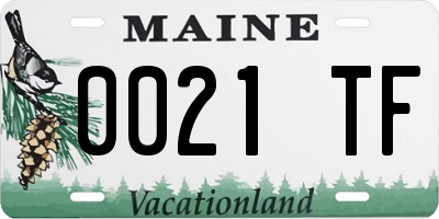 ME license plate 0021TF