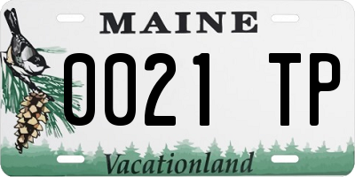 ME license plate 0021TP