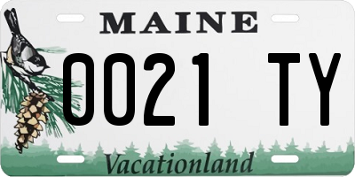 ME license plate 0021TY