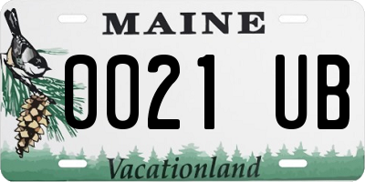 ME license plate 0021UB