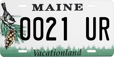 ME license plate 0021UR