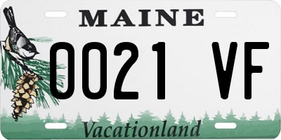 ME license plate 0021VF