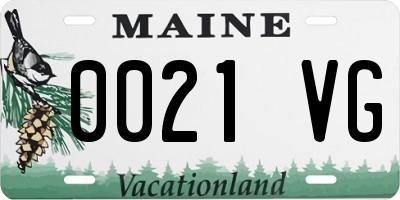 ME license plate 0021VG
