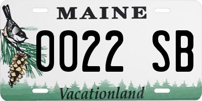 ME license plate 0022SB