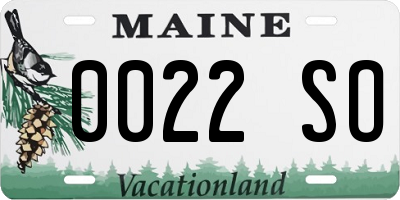 ME license plate 0022SO