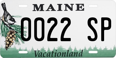ME license plate 0022SP