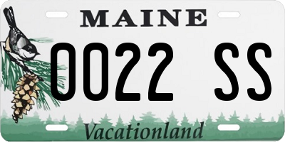 ME license plate 0022SS