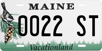 ME license plate 0022ST
