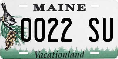 ME license plate 0022SU