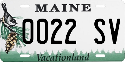 ME license plate 0022SV