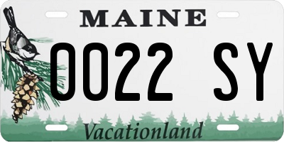 ME license plate 0022SY